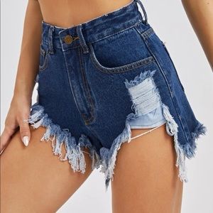 Distressed Denim Shorts